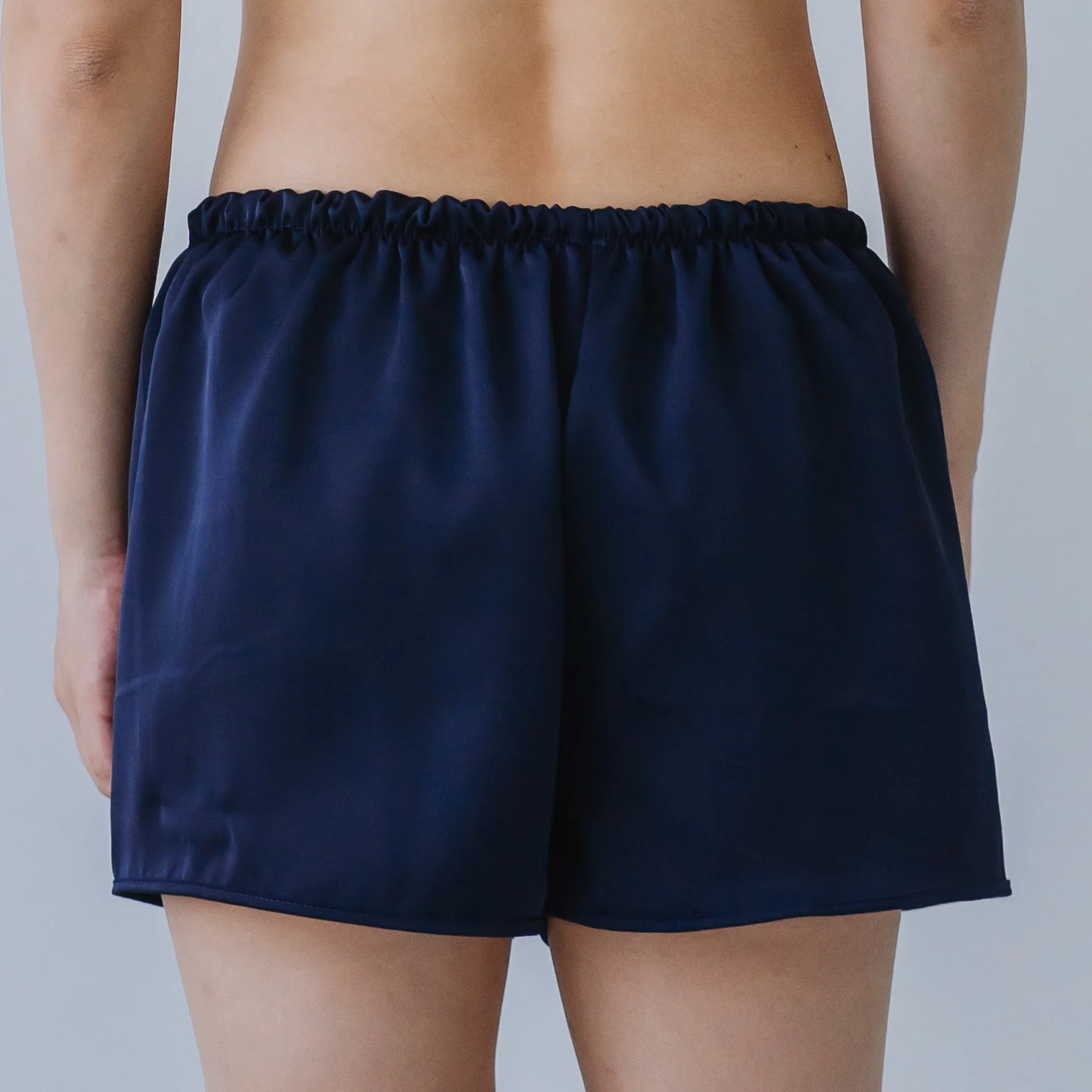Luxurious Cooling Crease-less Satin Shorts in Moonlight