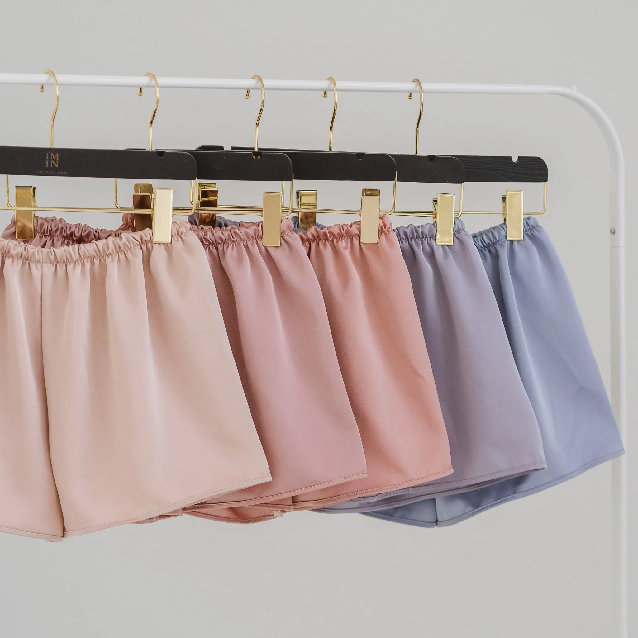 Luxurious Cooling Crease-less Satin Shorts in Moonlight