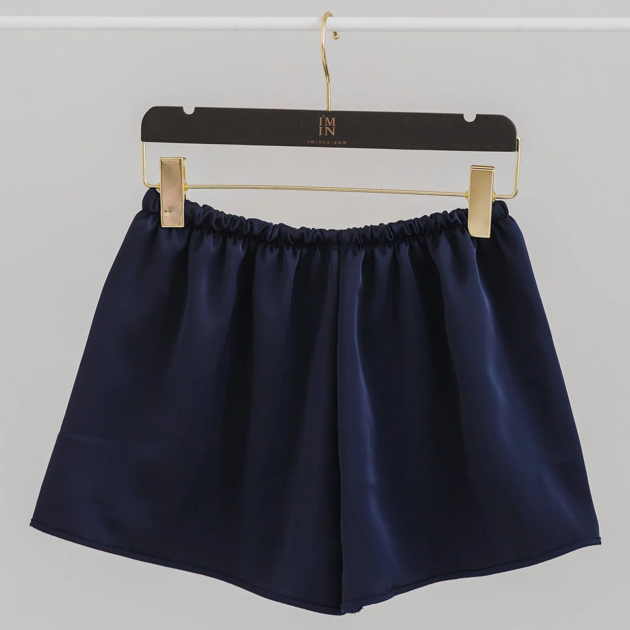 Luxurious Cooling Crease-less Satin Shorts in Moonlight