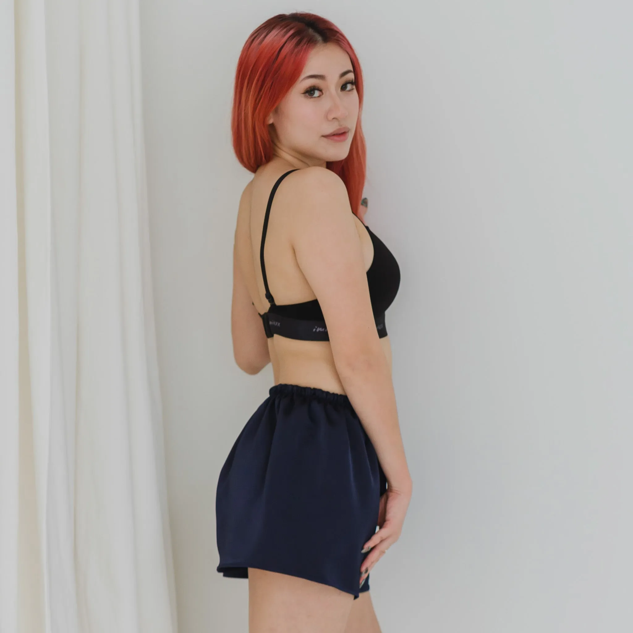 Luxurious Cooling Crease-less Satin Shorts in Moonlight