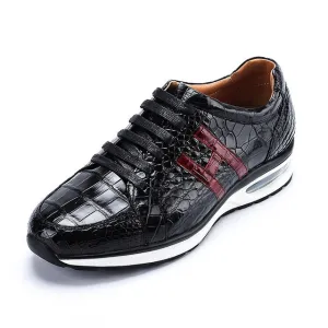 Luxury Alligator Leather Mens Joggers Sneakers Top Quality Crocodile Genuine Leather Shoes Tenis Masculino Trainers Shoes