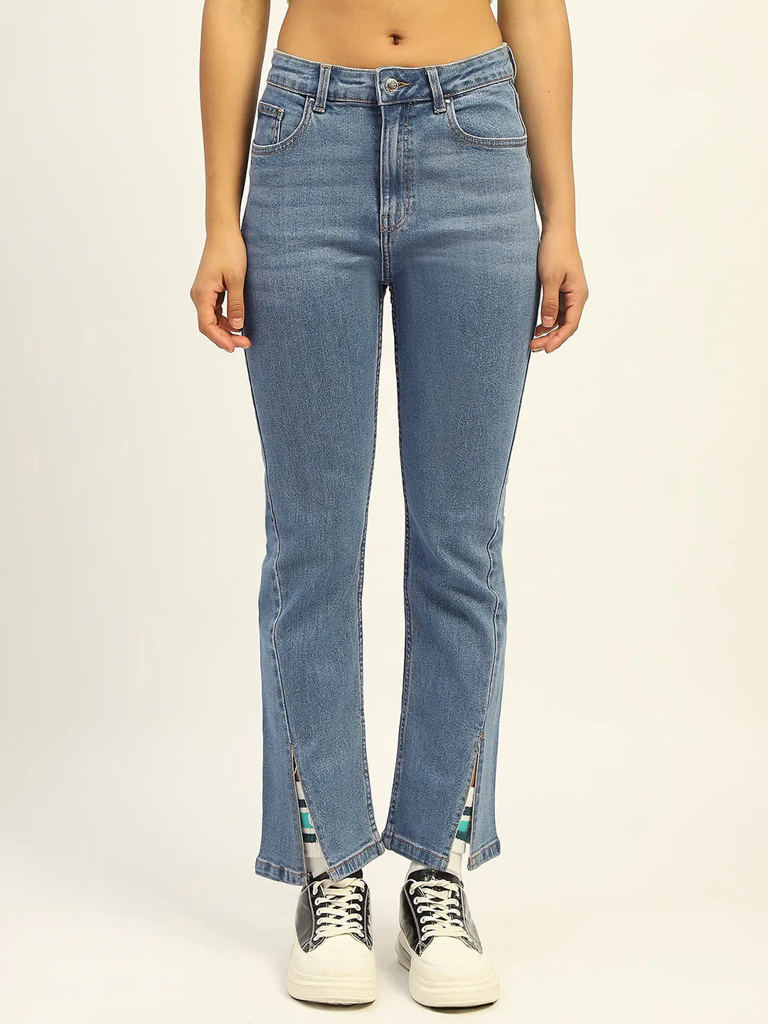 Madame Blue Straight Fit Cotton Denim