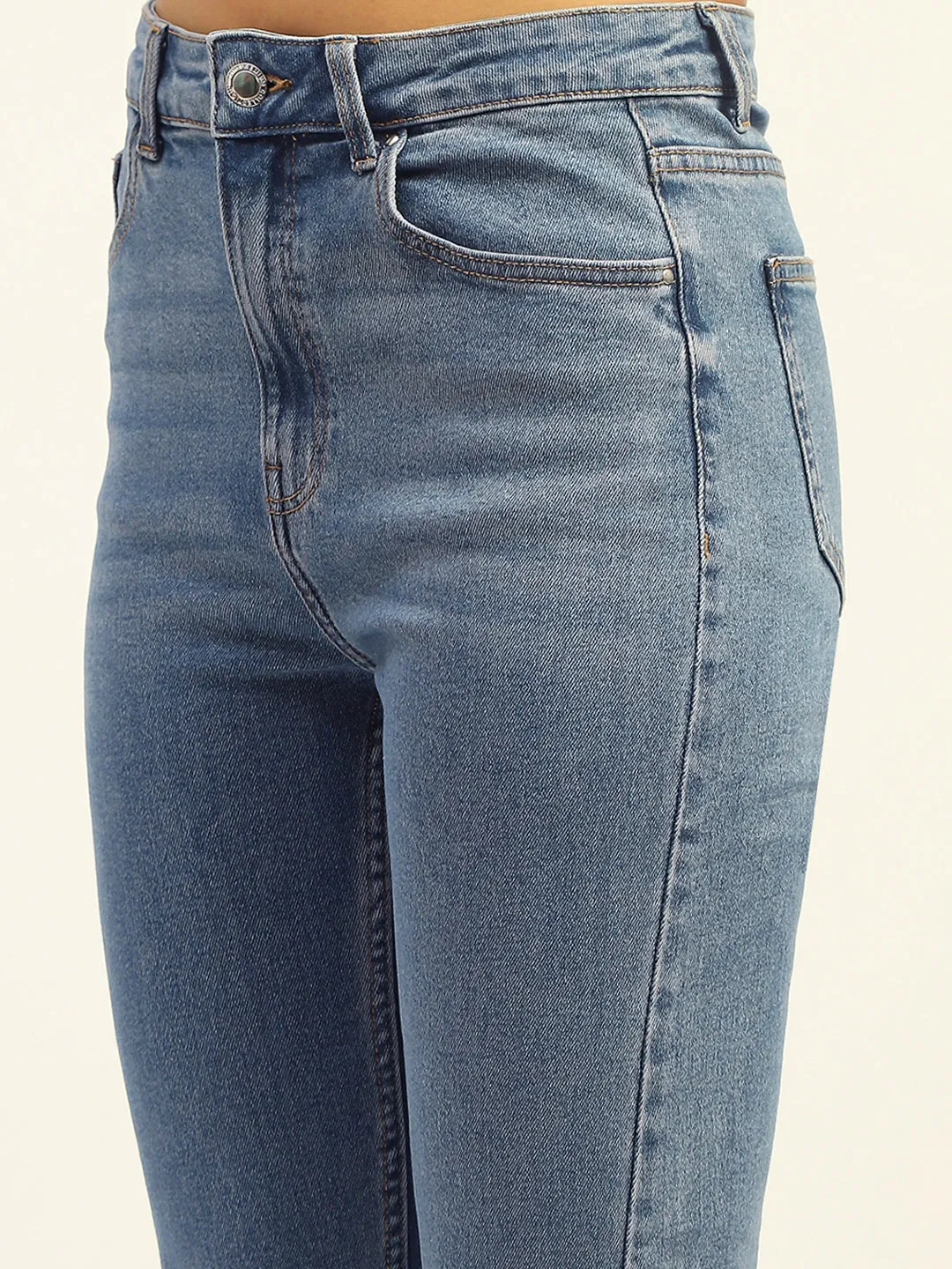 Madame Blue Straight Fit Cotton Denim