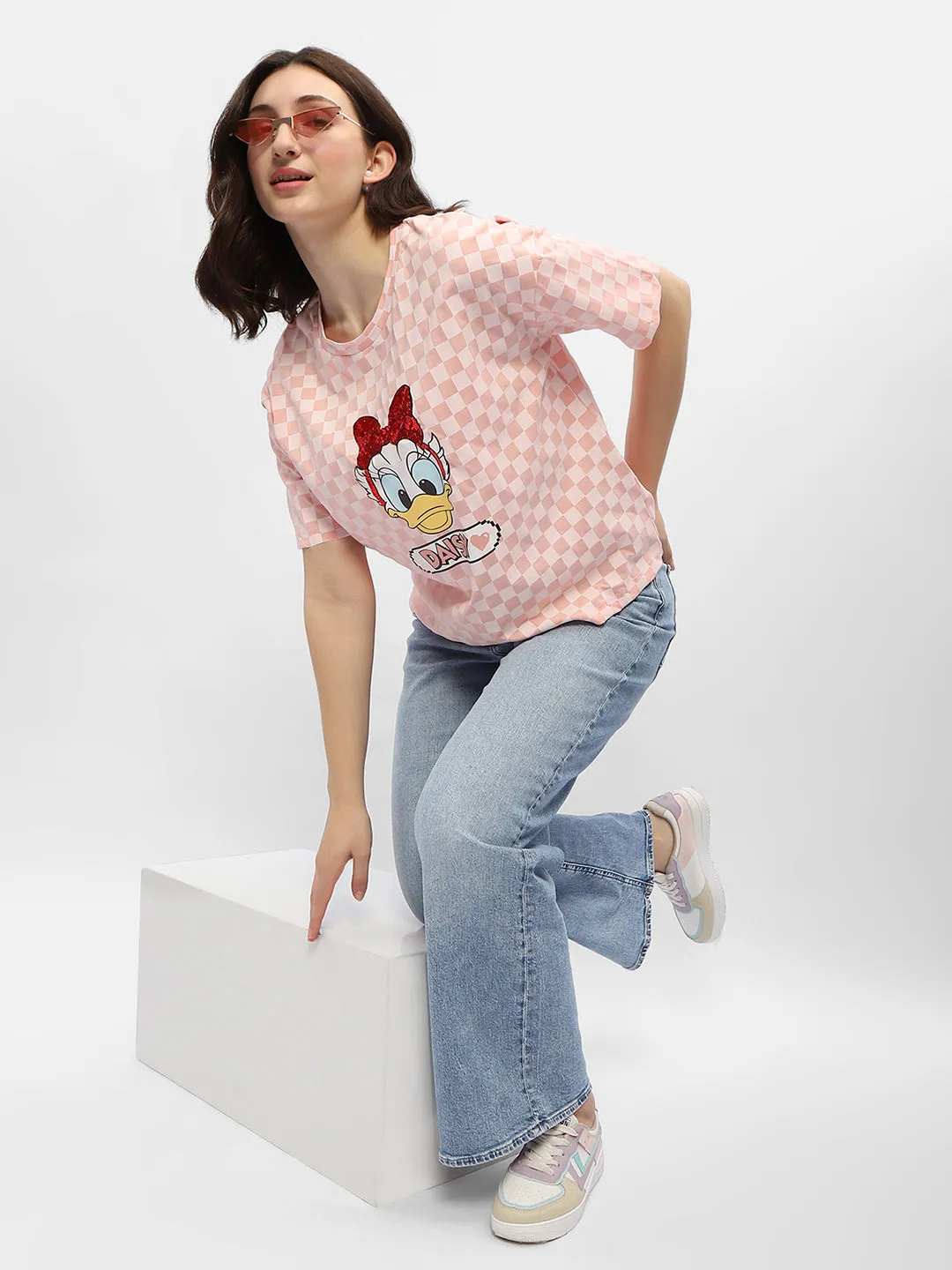 Madame Disney Donald Duck Pink Cotton T-Shirt