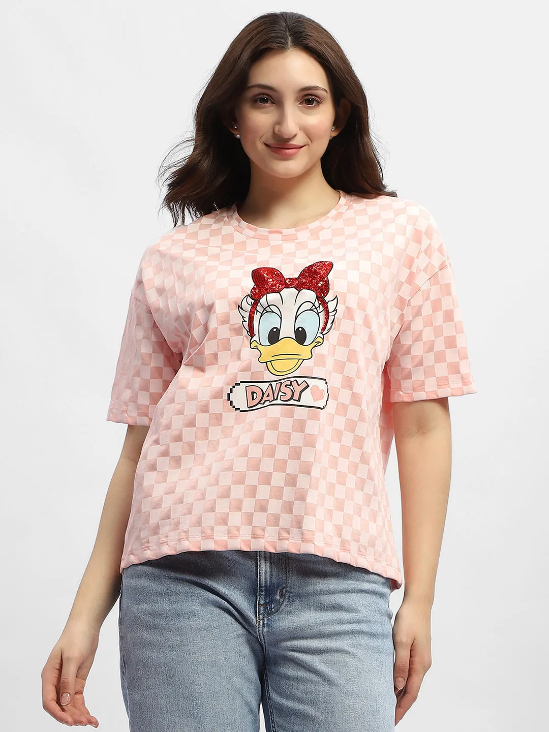 Madame Disney Donald Duck Pink Cotton T-Shirt