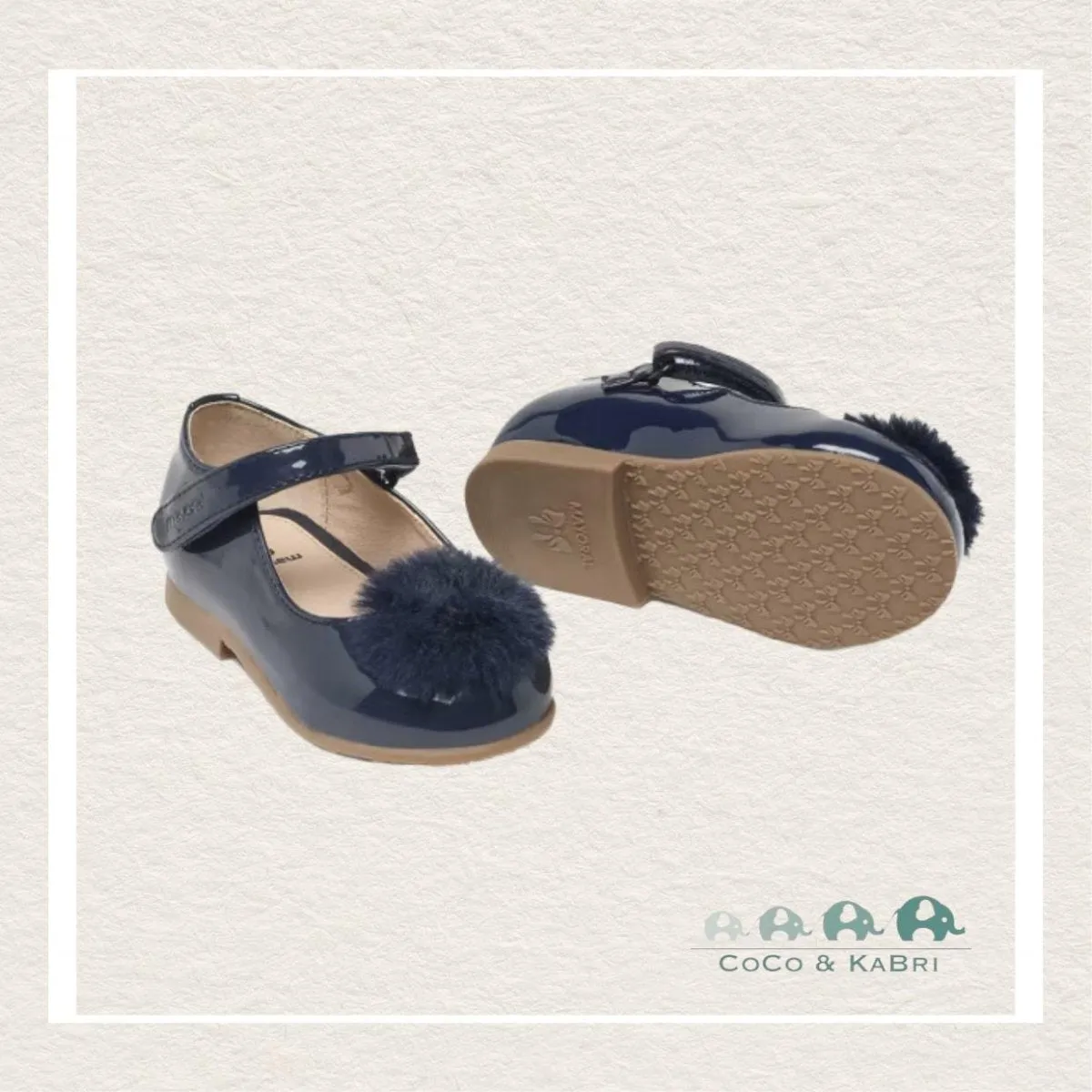 Mayoral: Pom pom mary janes sustainable leather baby - Navy (M1-16)