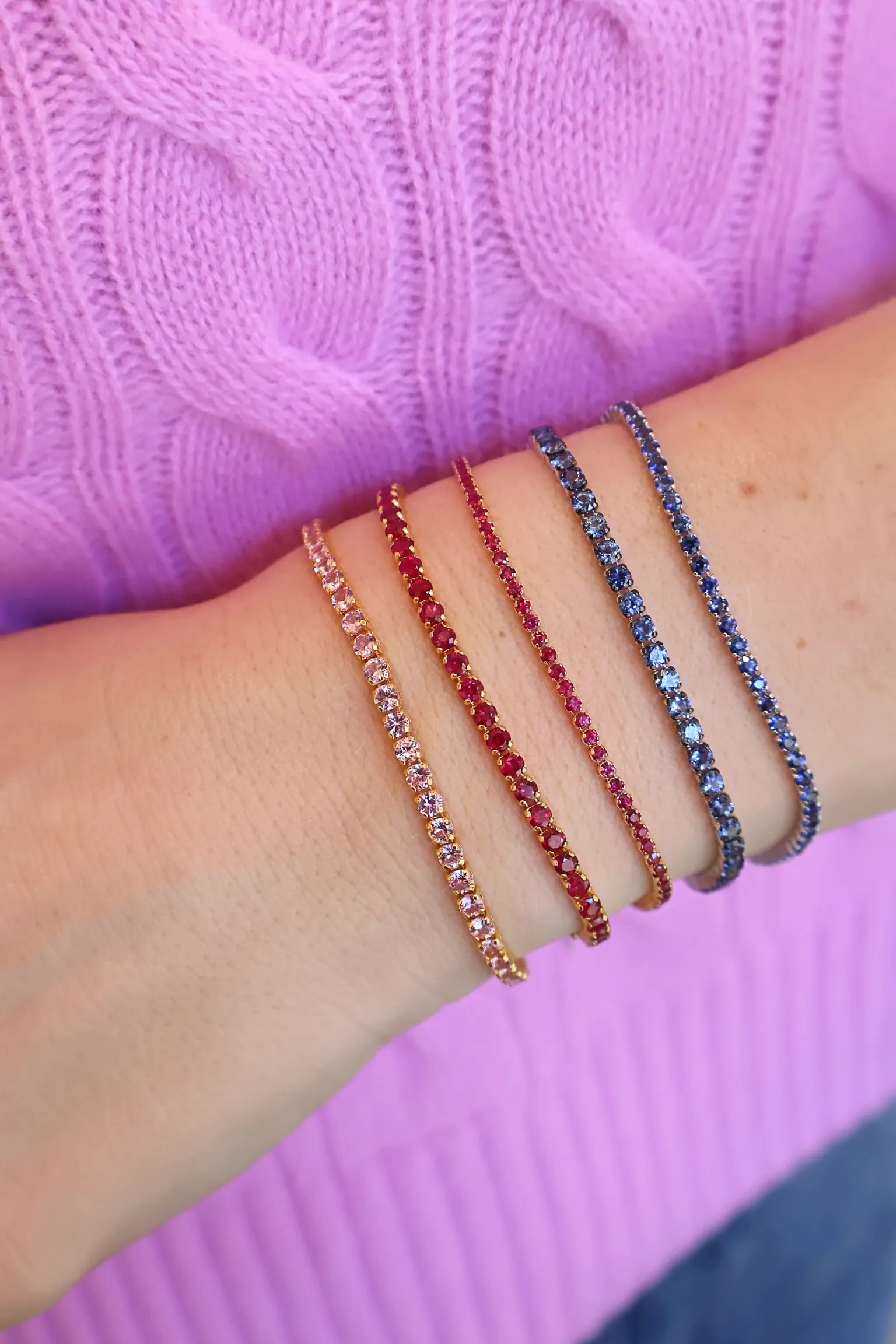 Medium Invisible Blue Sapphire Bracelet