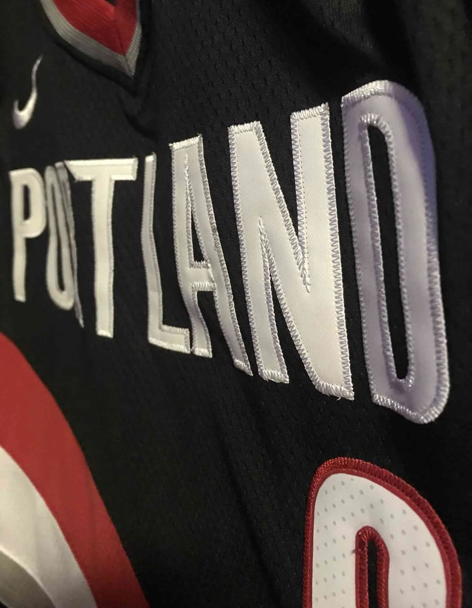 Men 0 Damian Lillard Jersey Black Portland Trail Blazers Authentic Player