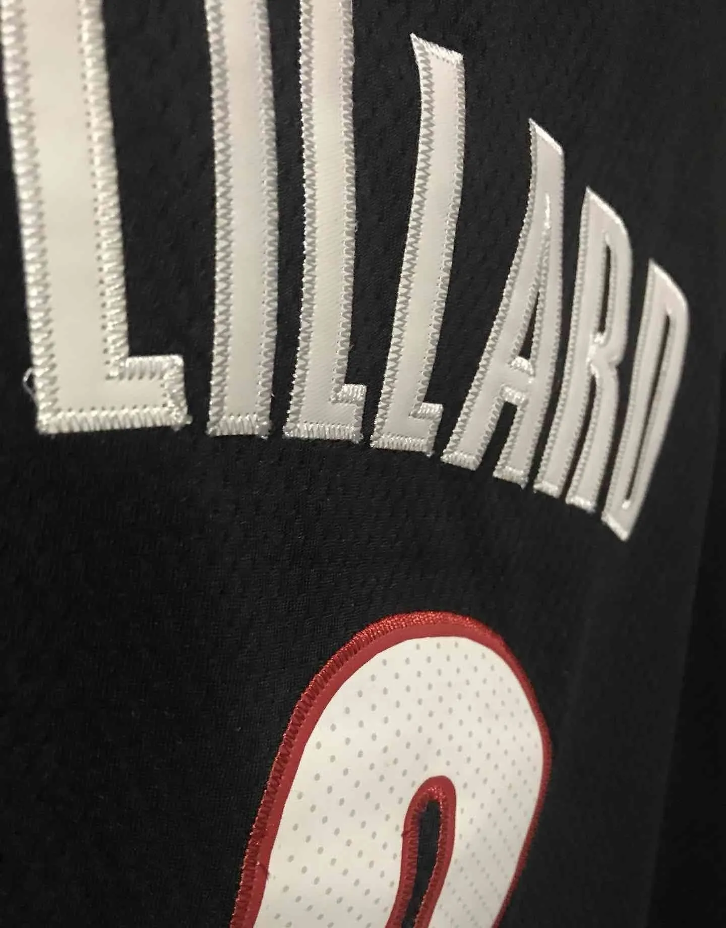 Men 0 Damian Lillard Jersey Black Portland Trail Blazers Authentic Player