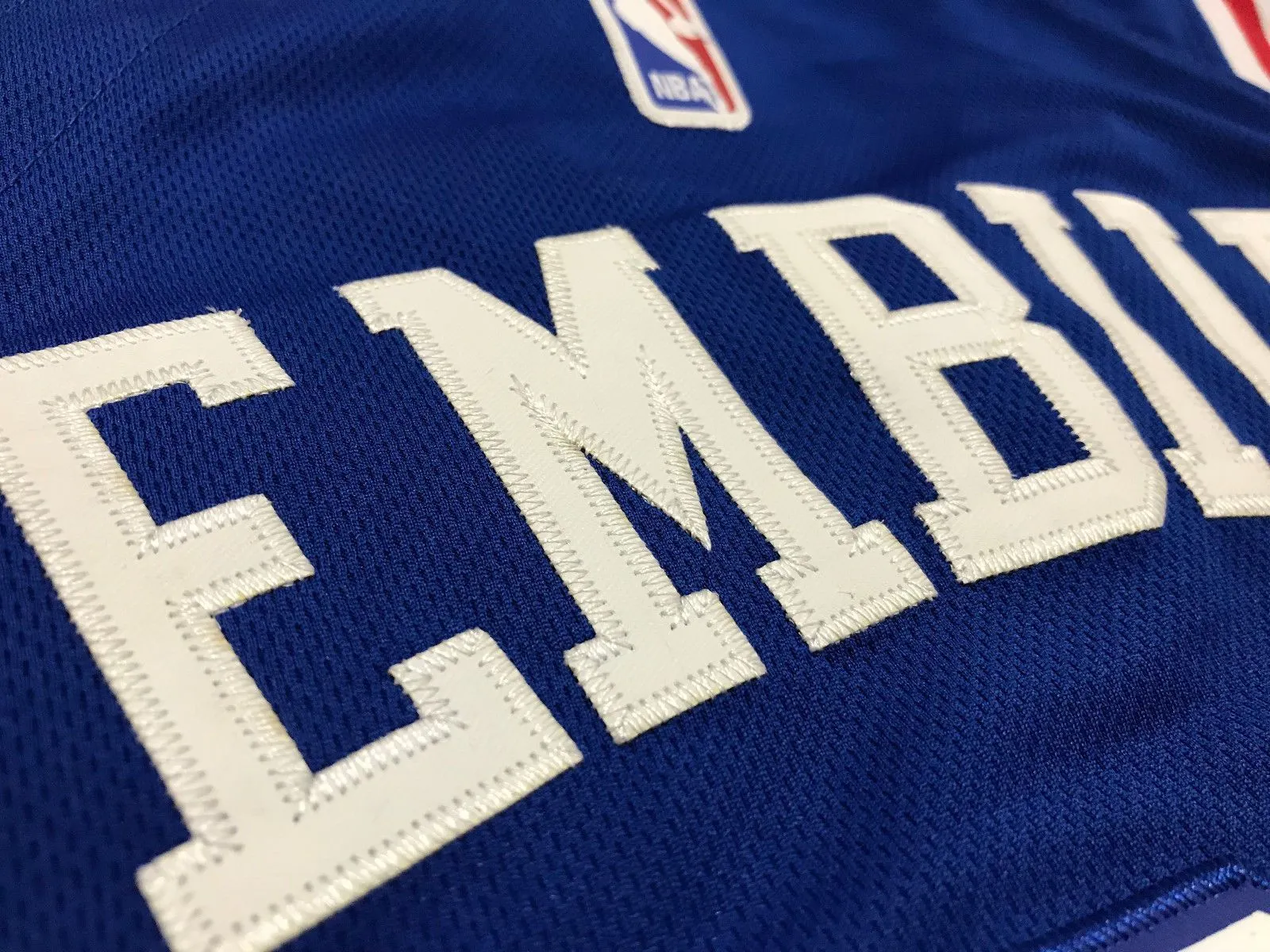 Men 21 Joel Embiid Jersey Blue Philadelphia 76ers Authentic Jersey Player