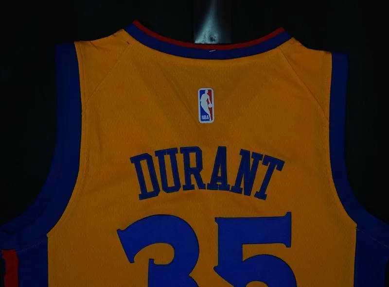Men 35 Kevin Durant Jersey Yellow The Bay Golden State Warriors City Edition