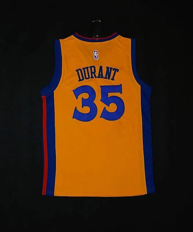Men 35 Kevin Durant Jersey Yellow The Bay Golden State Warriors City Edition