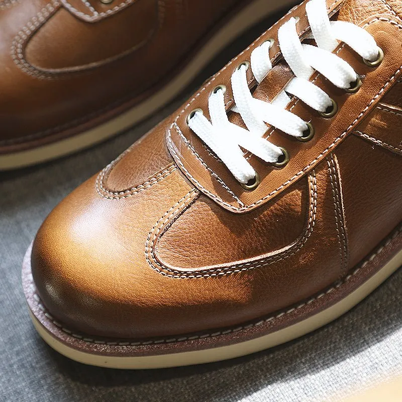 Men Platform Comfort Round Toe Low Top Sneakers