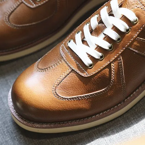 Men Platform Comfort Round Toe Low Top Sneakers
