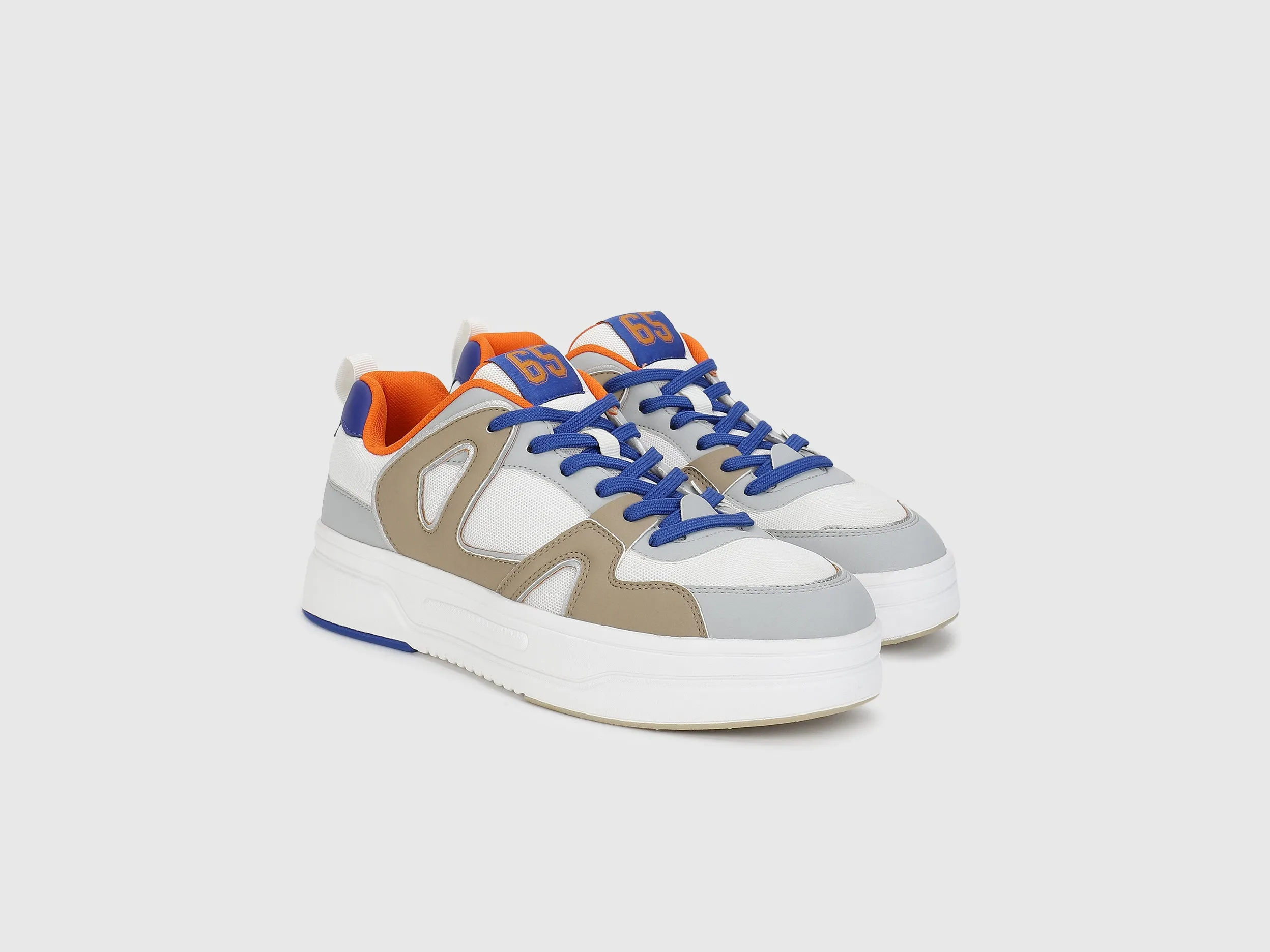 Men PU Mesh Colorblocked Sneakers