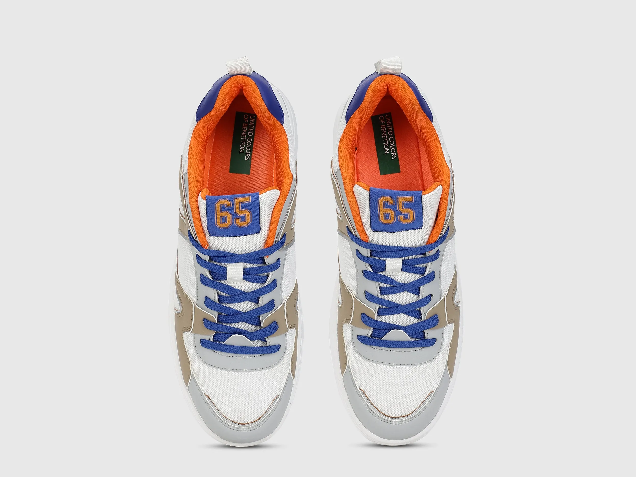 Men PU Mesh Colorblocked Sneakers