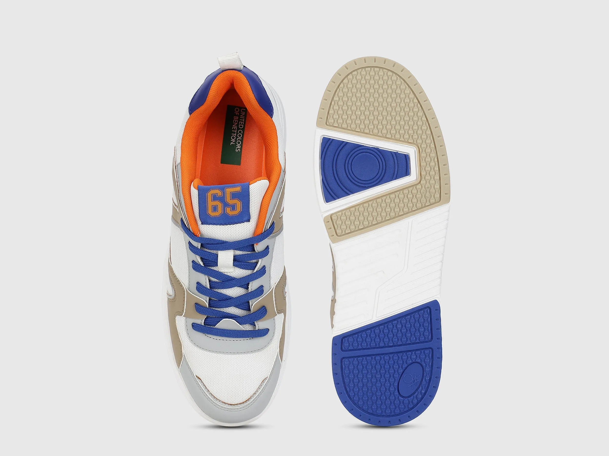 Men PU Mesh Colorblocked Sneakers