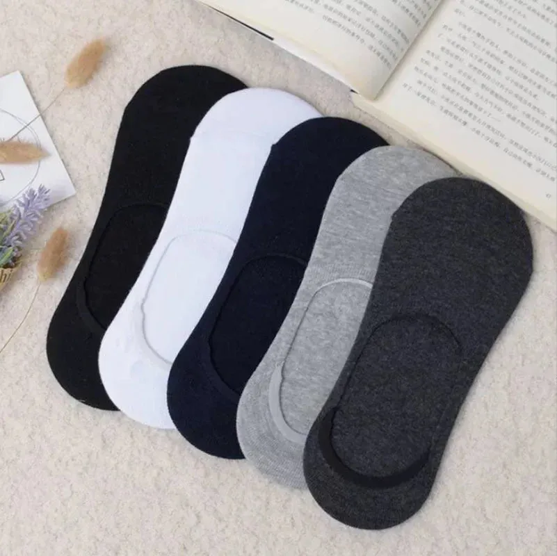 Men's Ankle Cut No Show Socks - Multipack of Breathable, Non-slip Silicone Summer Socks