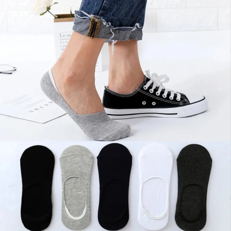 Men's Ankle Cut No Show Socks - Multipack of Breathable, Non-slip Silicone Summer Socks