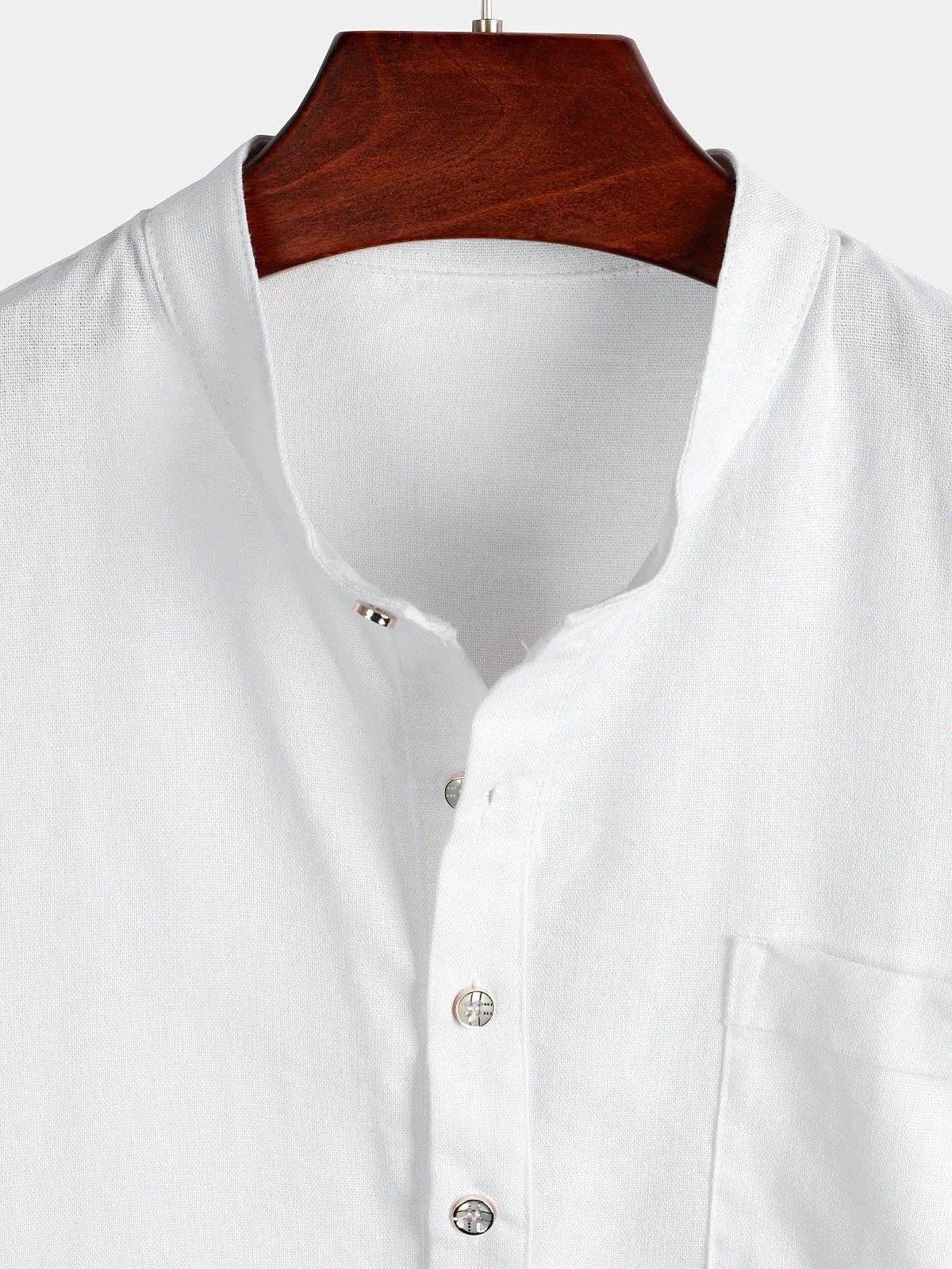 Men's Breathable Linen Cotton Short Sleeve Shirt