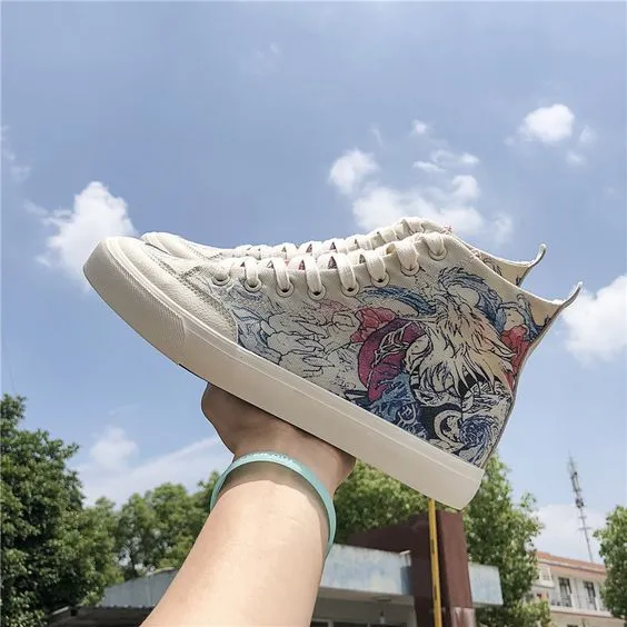 Men's Chic High Top Painting Canvas Shoes