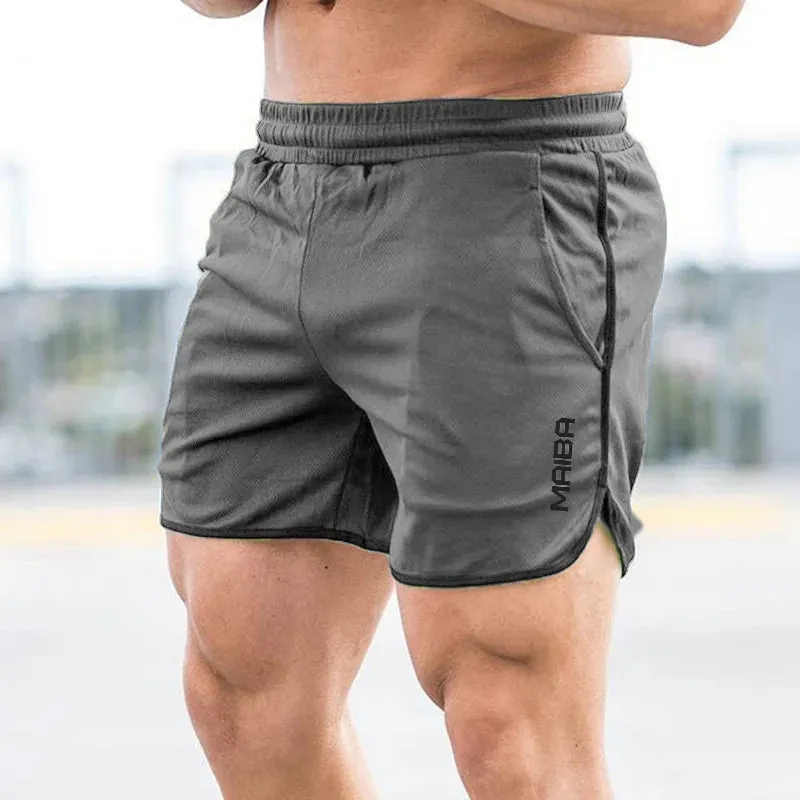 Men's Fitness Bodybuilding Shorts - Summer Gyms Workout, Breathable Mesh Quick Dry Sportswear, Jogger Beach Short Pants for Male