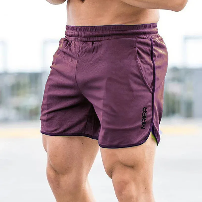Men's Fitness Bodybuilding Shorts - Summer Gyms Workout, Breathable Mesh Quick Dry Sportswear, Jogger Beach Short Pants for Male