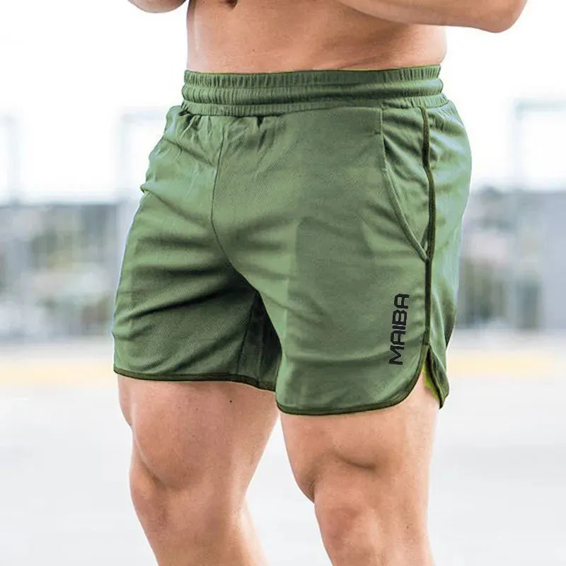 Men's Fitness Bodybuilding Shorts - Summer Gyms Workout, Breathable Mesh Quick Dry Sportswear, Jogger Beach Short Pants for Male