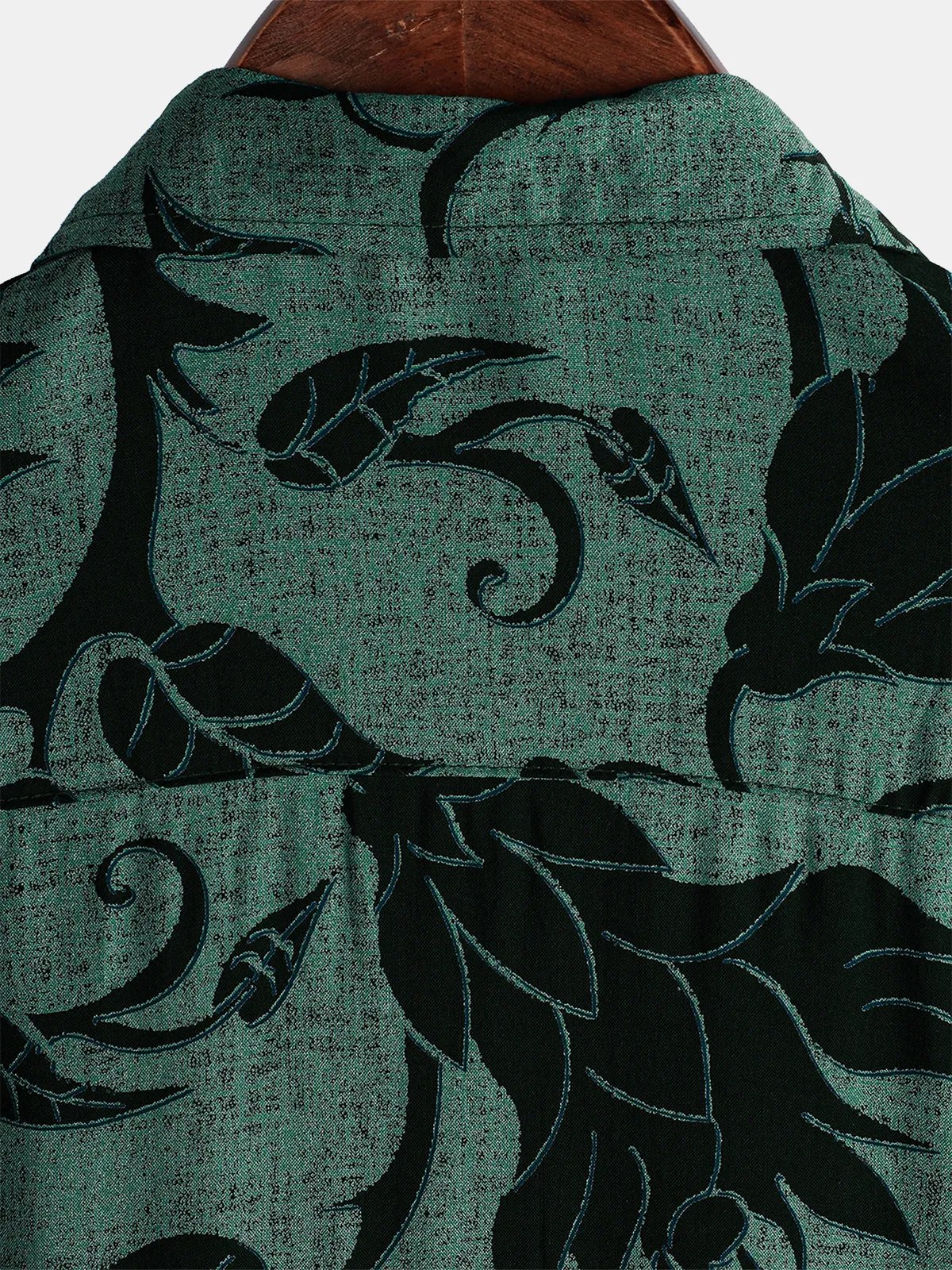 Men's Green Floral Holiday Casual Summer Short Sleeve Button Up Shirt