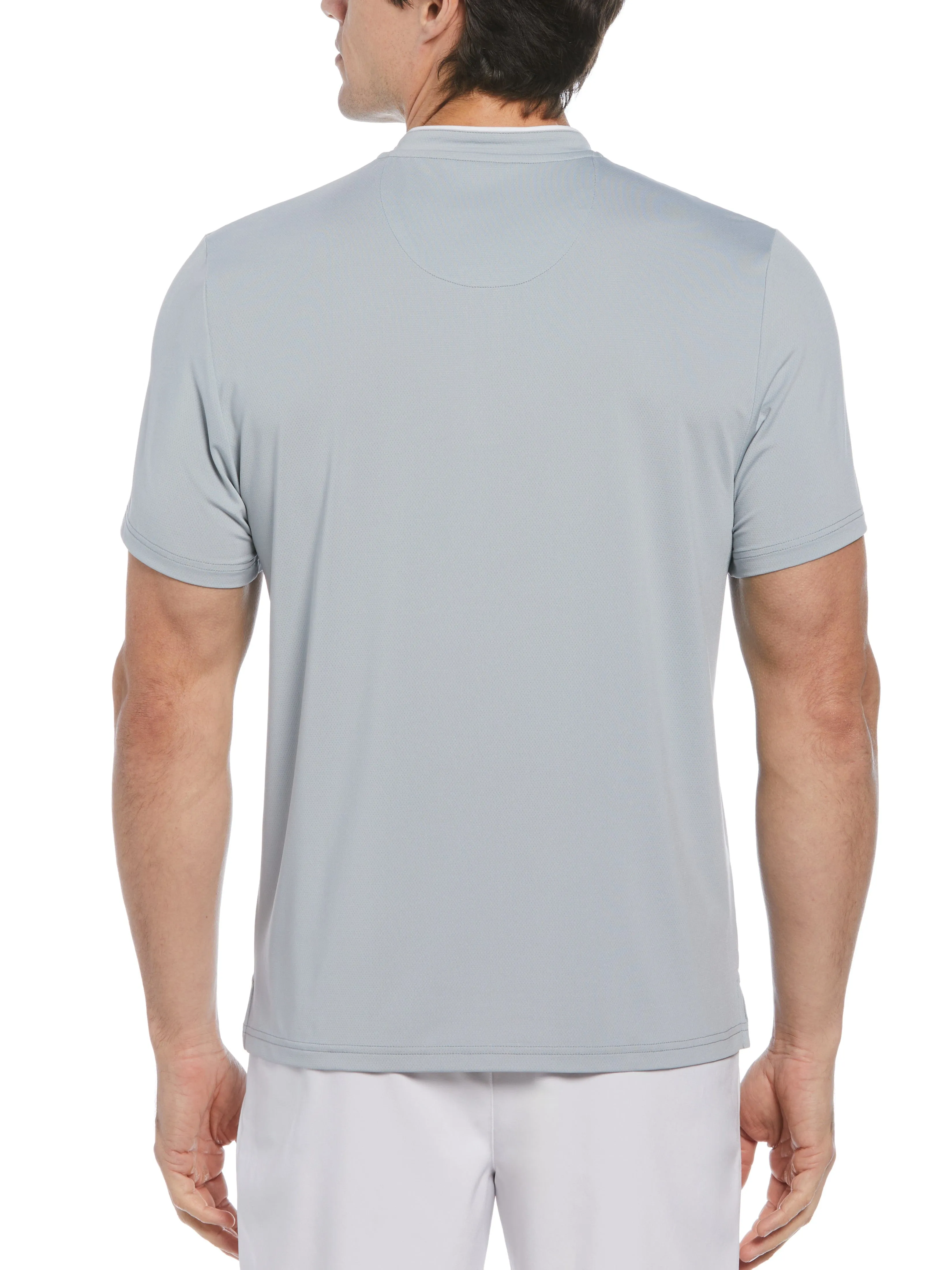 Men's Piped Blade Collar Performance Short Sleeve Tennis Polo Shirt