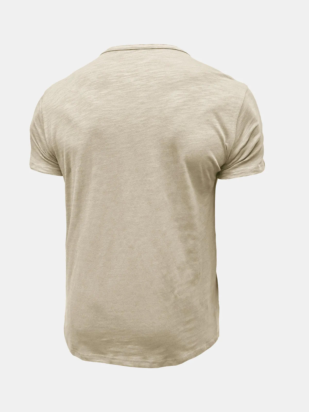 Men's Summer Casual Breathable Cotton Solid Color Short Sleeve T-Shirt