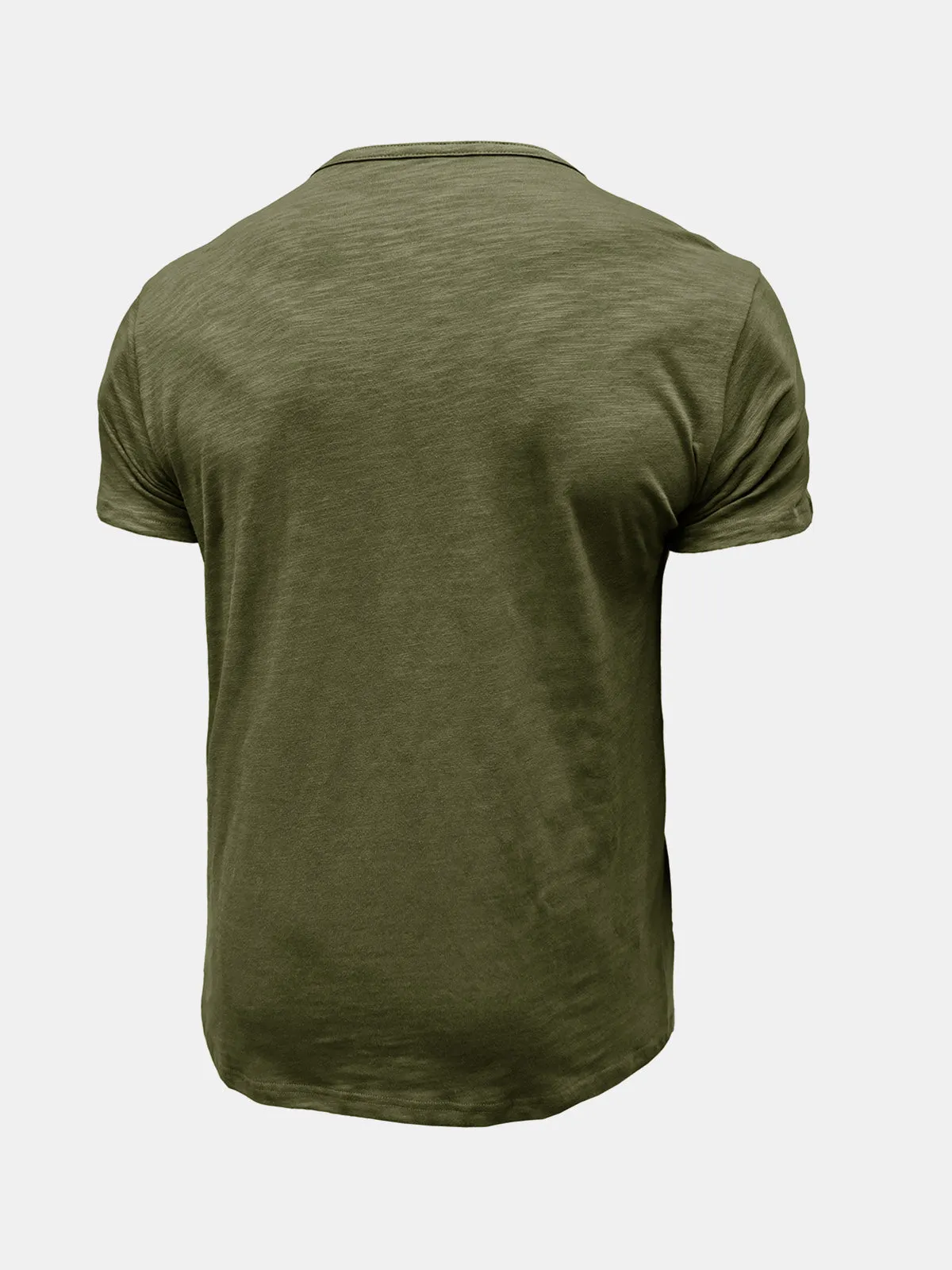 Men's Summer Casual Breathable Cotton Solid Color Short Sleeve T-Shirt