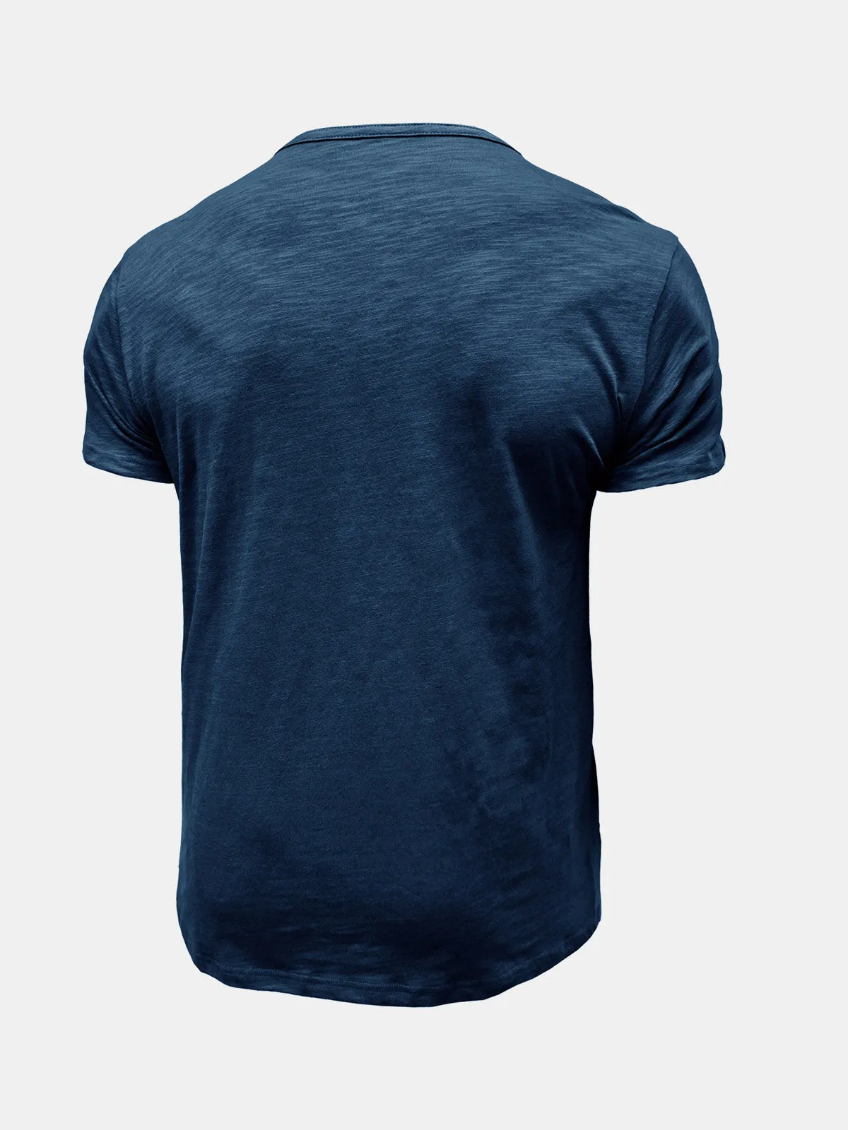 Men's Summer Casual Breathable Cotton Solid Color Short Sleeve T-Shirt