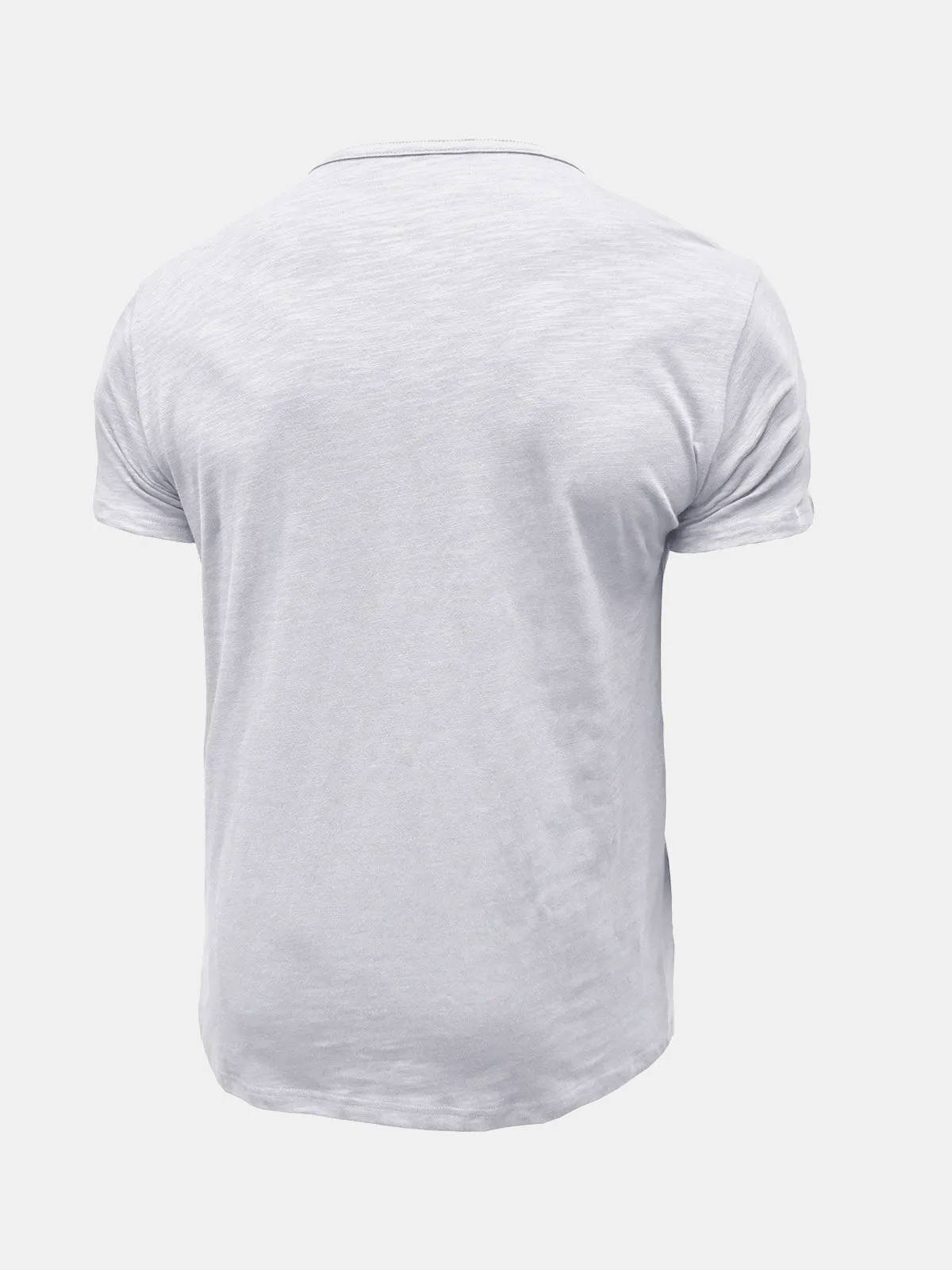 Men's Summer Casual Breathable Cotton Solid Color Short Sleeve T-Shirt