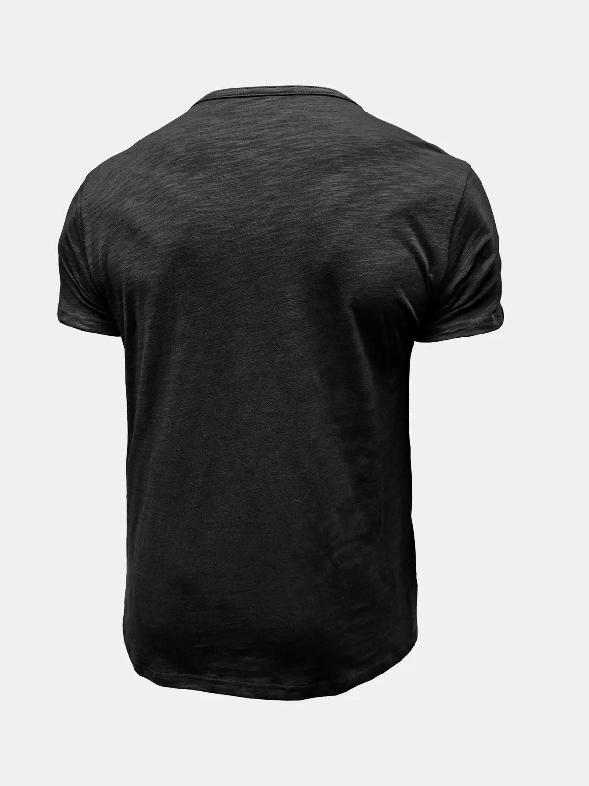 Men's Summer Casual Breathable Cotton Solid Color Short Sleeve T-Shirt