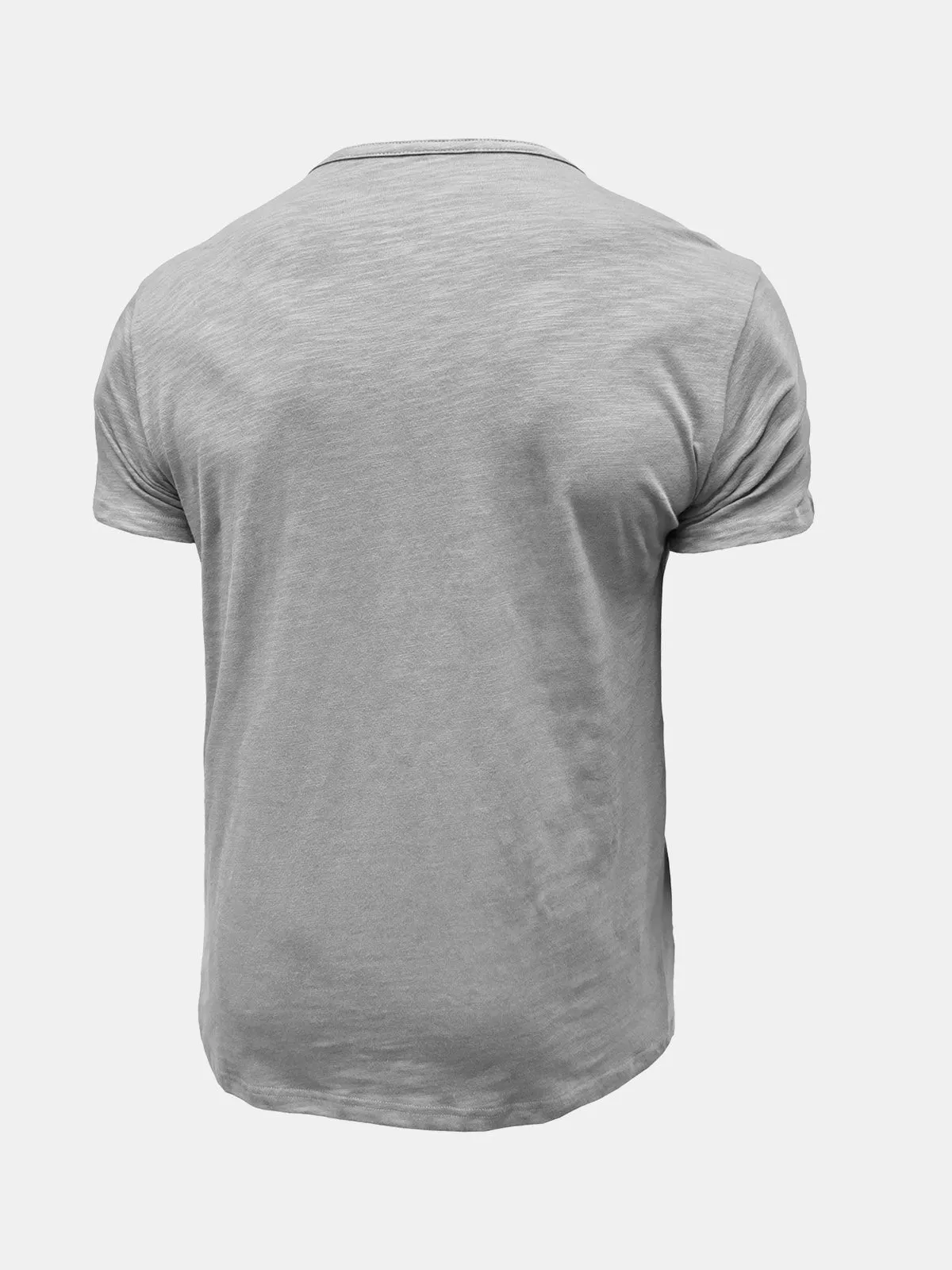 Men's Summer Casual Breathable Cotton Solid Color Short Sleeve T-Shirt