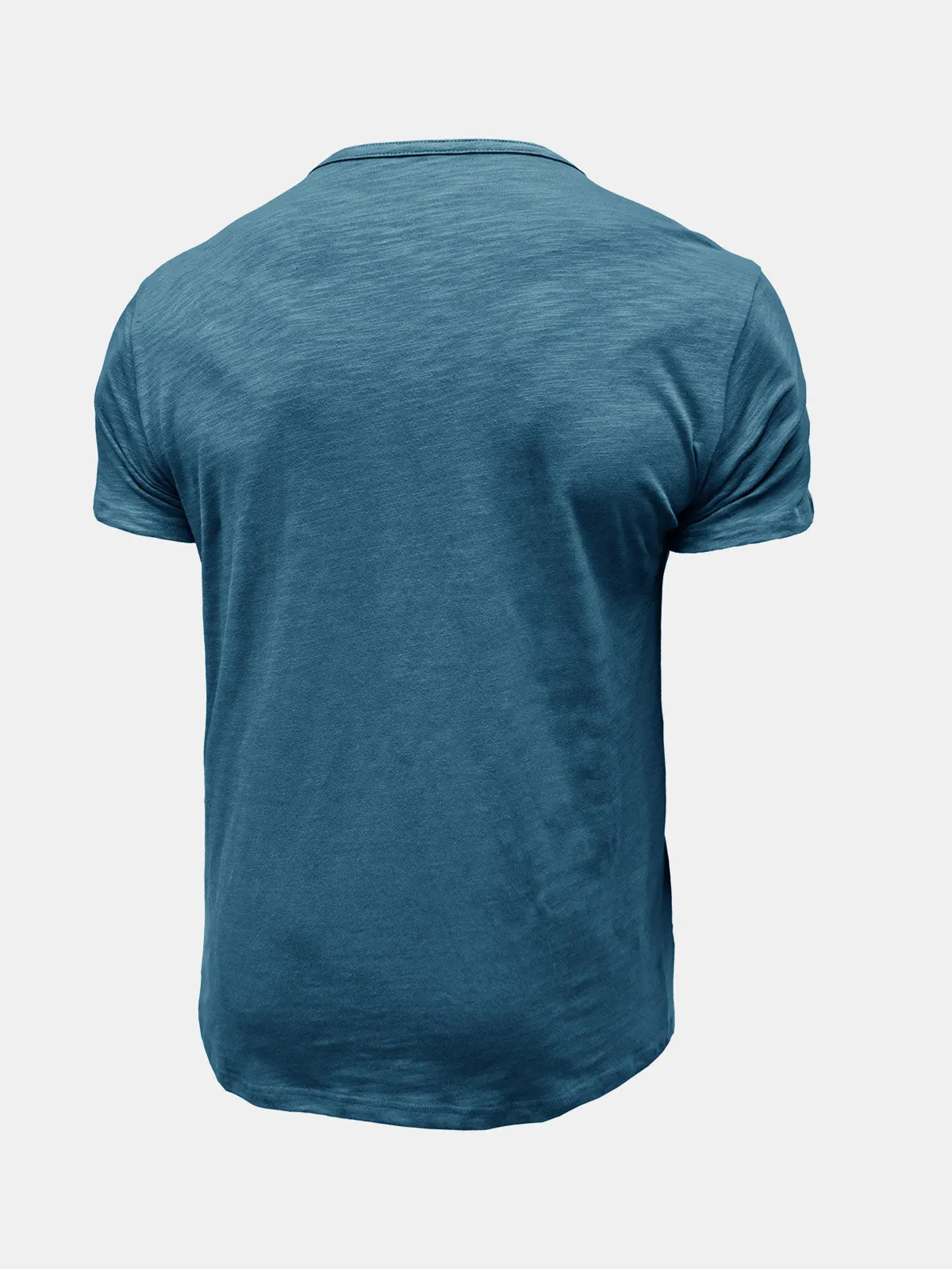 Men's Summer Casual Breathable Cotton Solid Color Short Sleeve T-Shirt