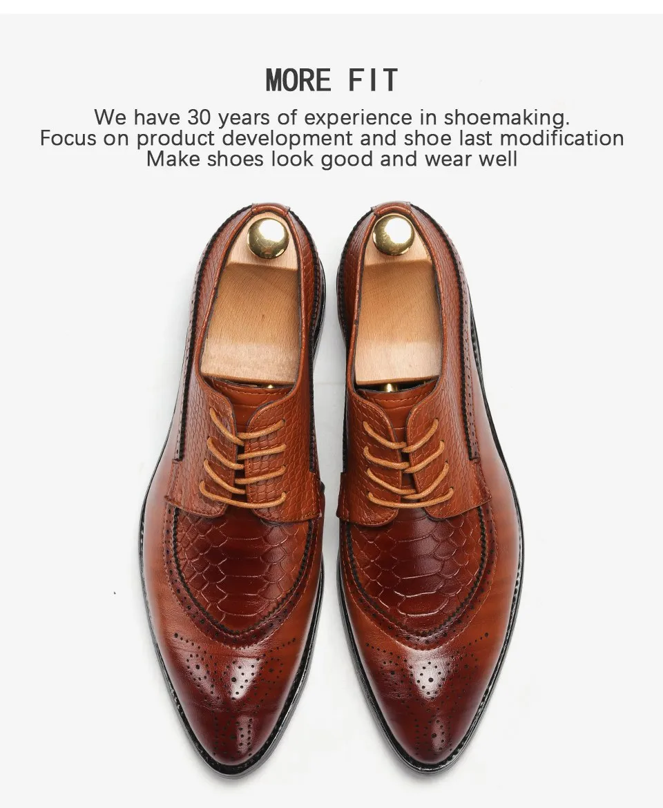 Men's Vintage Crocodile Style Shoes