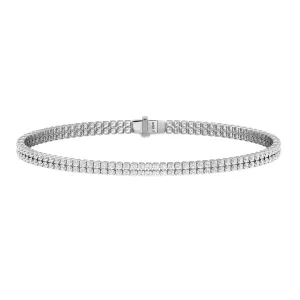 Mini Double White Gold & Diamond Invisible Tennis Bracelet