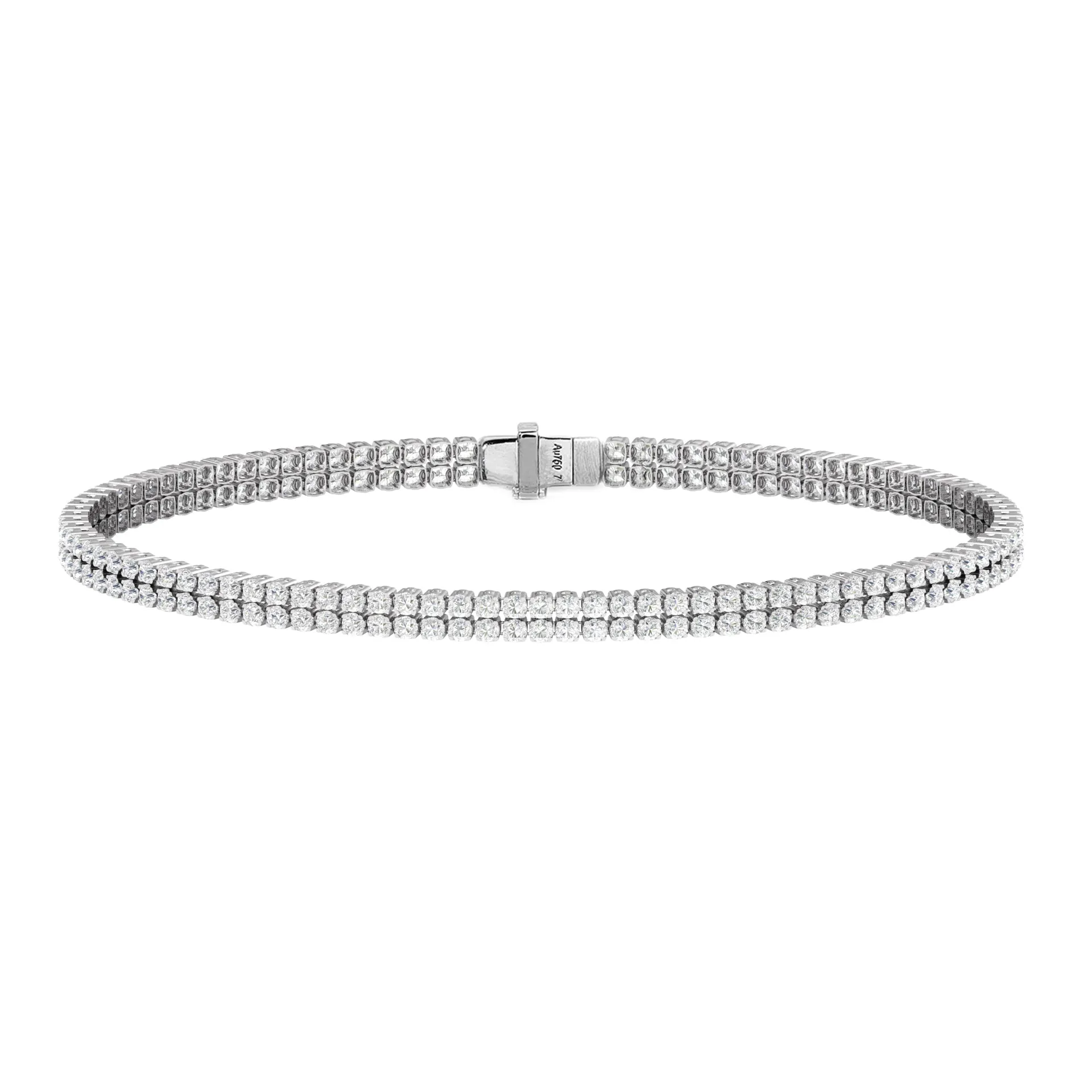 Mini Double White Gold & Diamond Invisible Tennis Bracelet