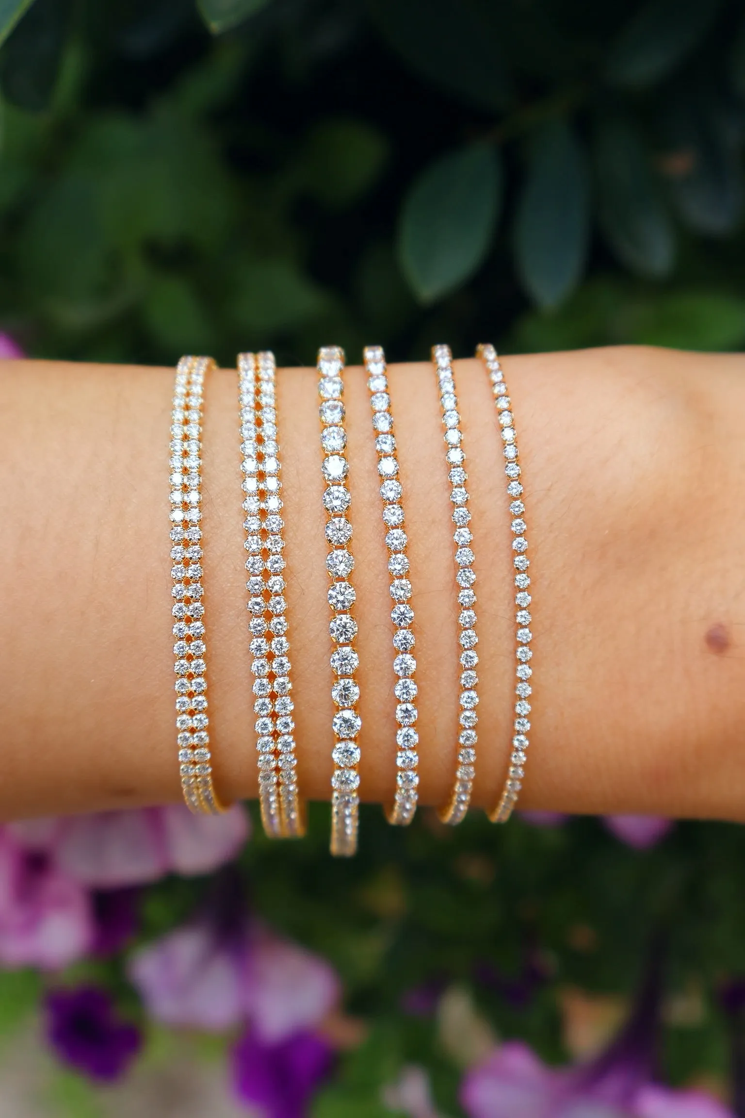 Mini Double White Gold & Diamond Invisible Tennis Bracelet