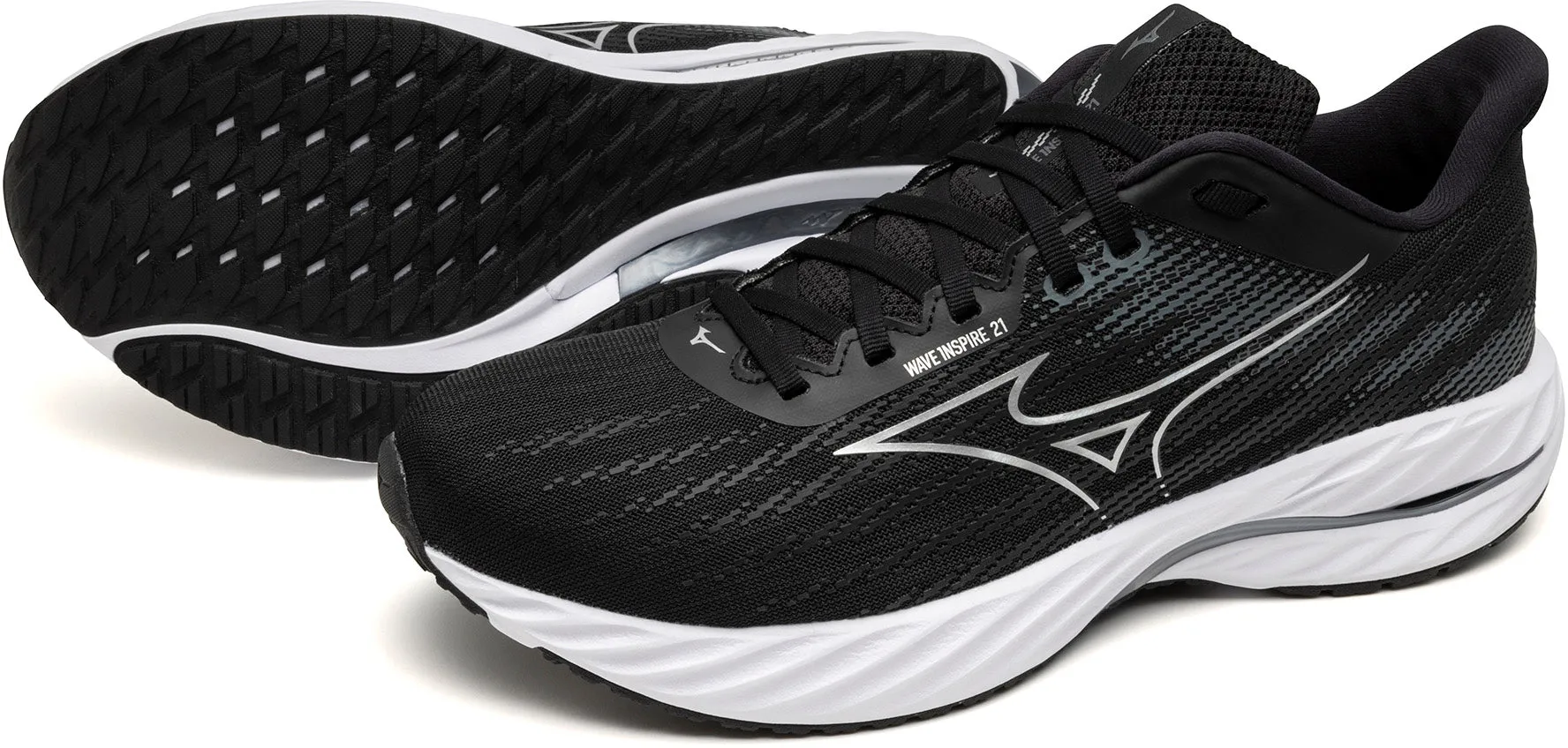 Mizuno Wave Inspire 21 WIDE FIT (2E) Mens Running Shoes - Black