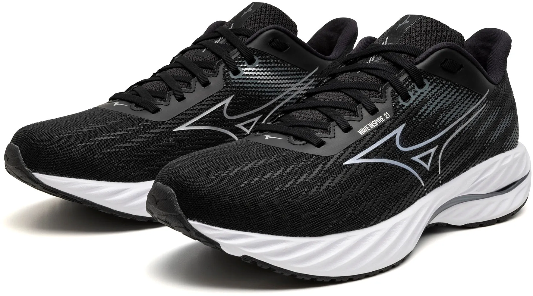 Mizuno Wave Inspire 21 WIDE FIT (2E) Mens Running Shoes - Black