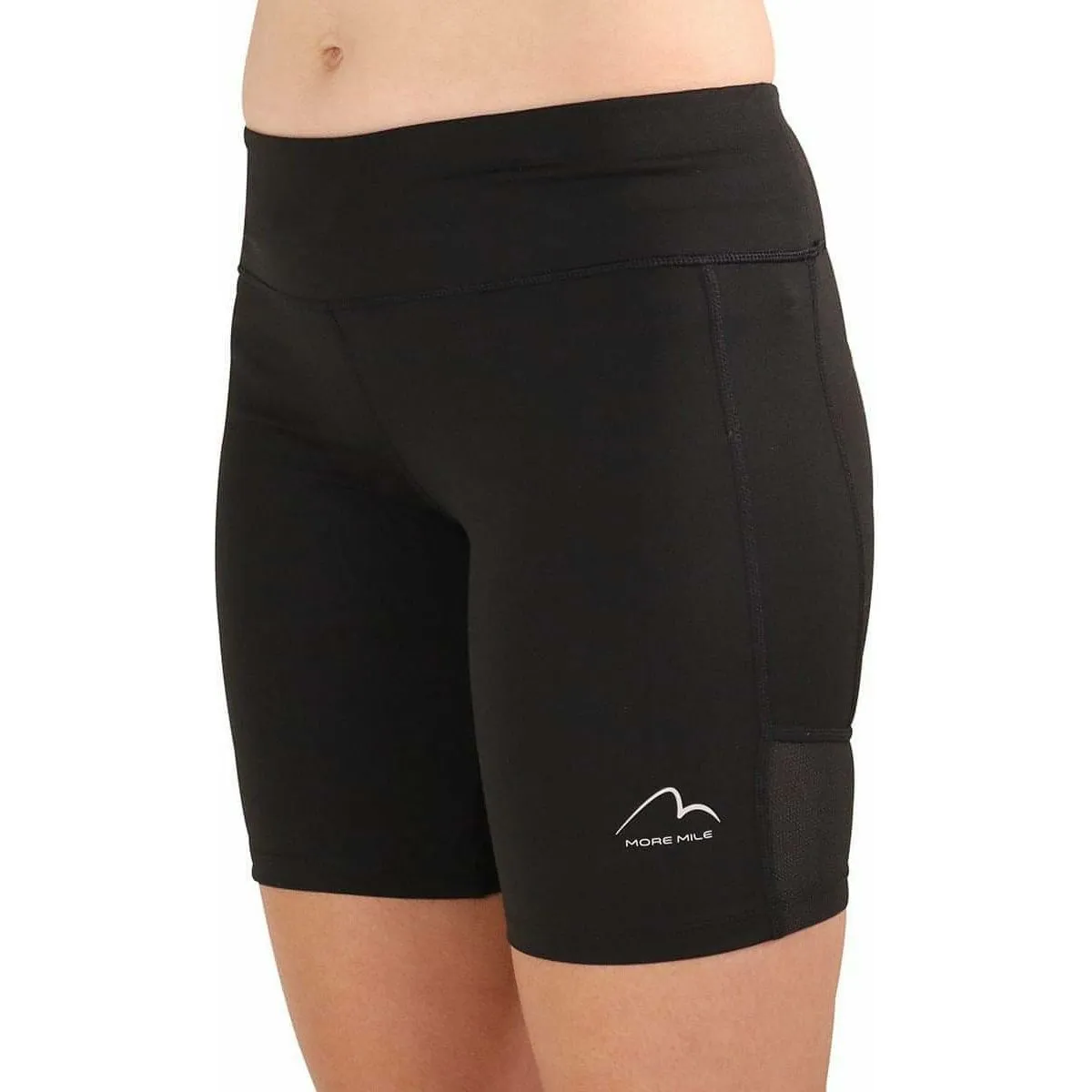 More Mile Excel Womens Short Running Tights - Black