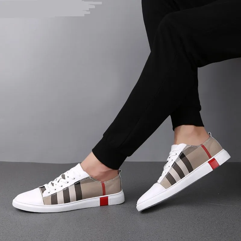 MR CO Fashion Mens Breathable Skateboard Shoes Men Fashion Sneakers High Quality Trainers Shoes Casual Genuine Leather Shoes