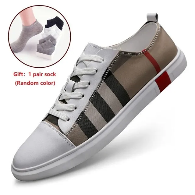 MR CO Fashion Mens Breathable Skateboard Shoes Men Fashion Sneakers High Quality Trainers Shoes Casual Genuine Leather Shoes