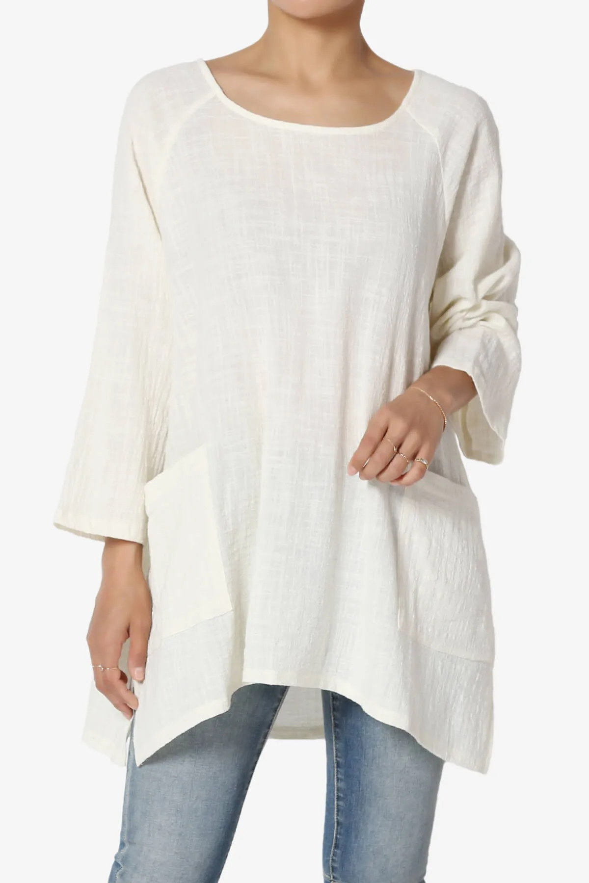 Nesta Gauze Pocket Cover Up Top PLUS