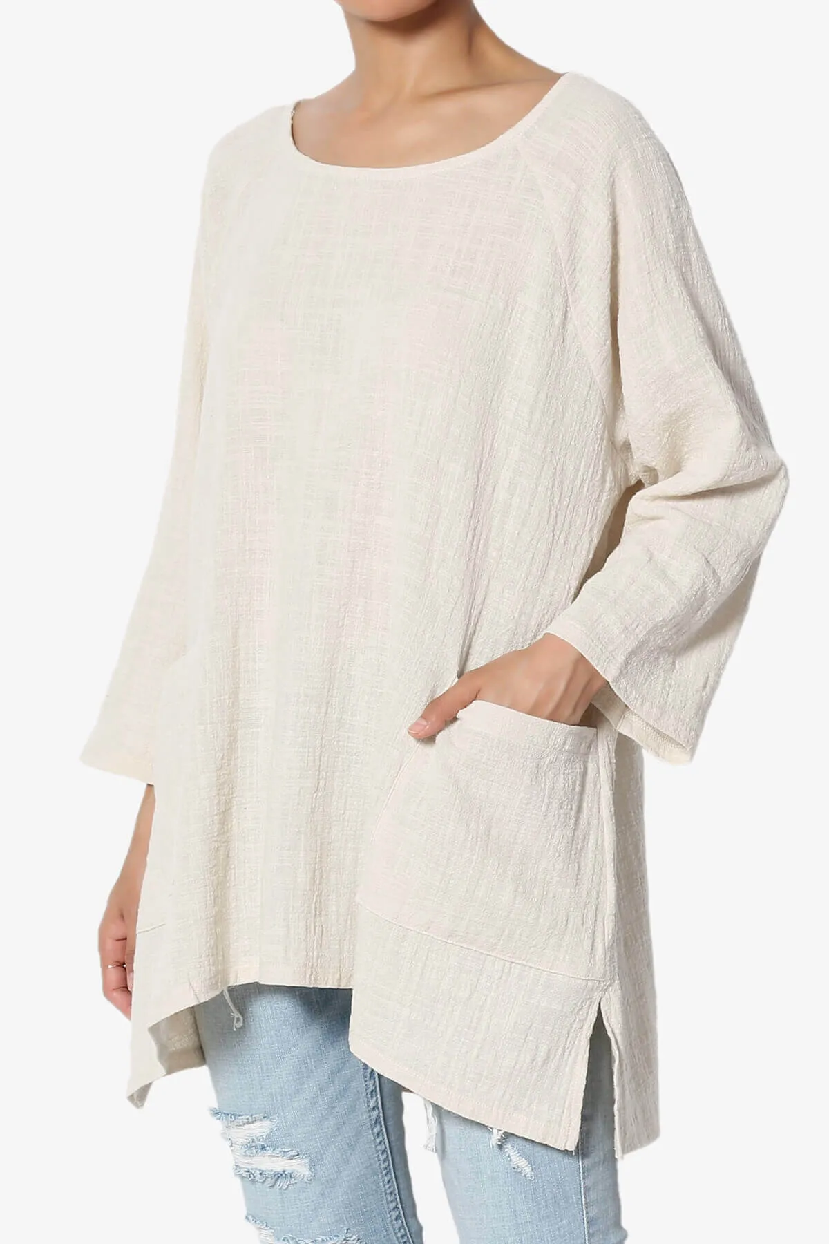 Nesta Gauze Pocket Cover Up Top PLUS