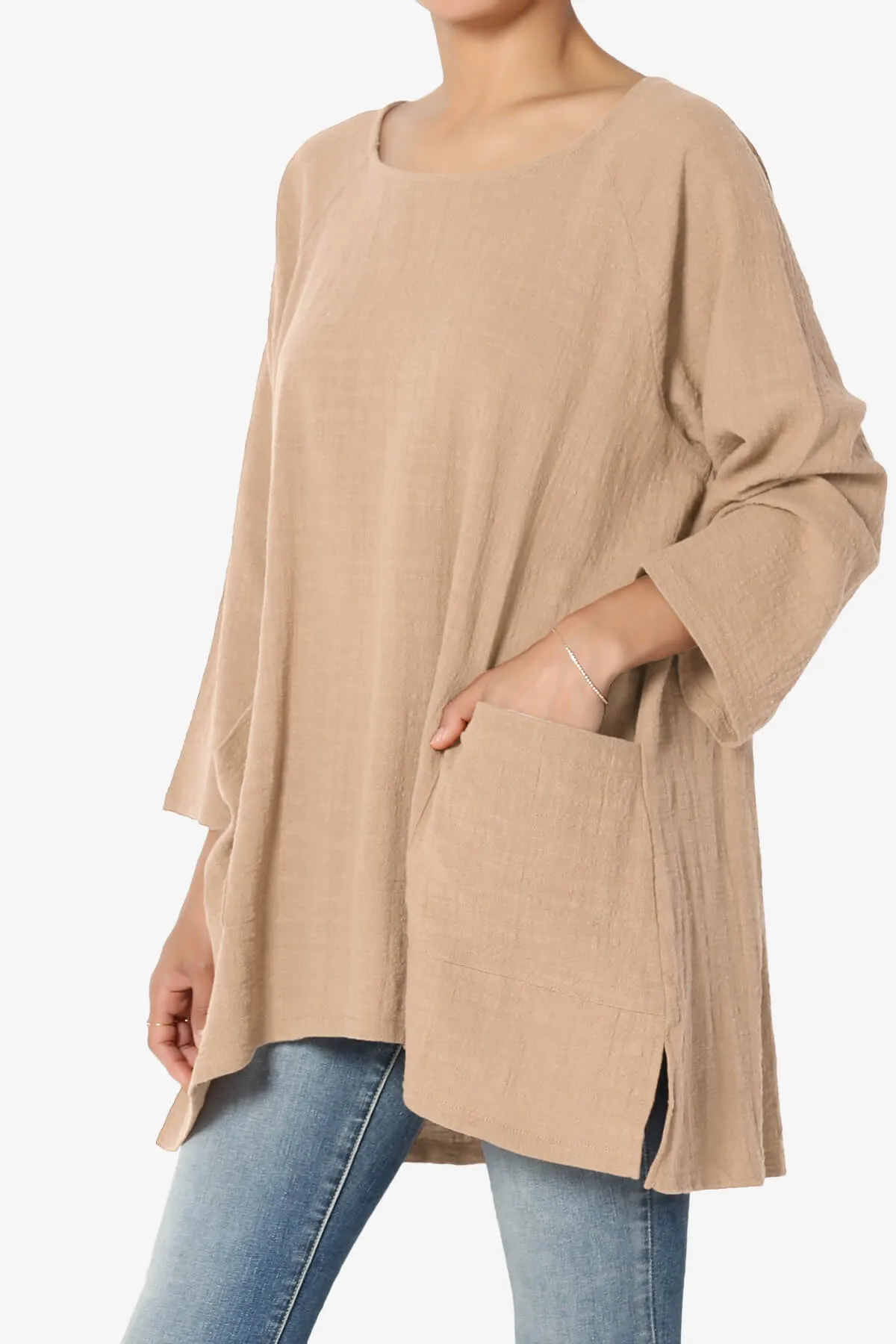 Nesta Gauze Pocket Cover Up Top PLUS