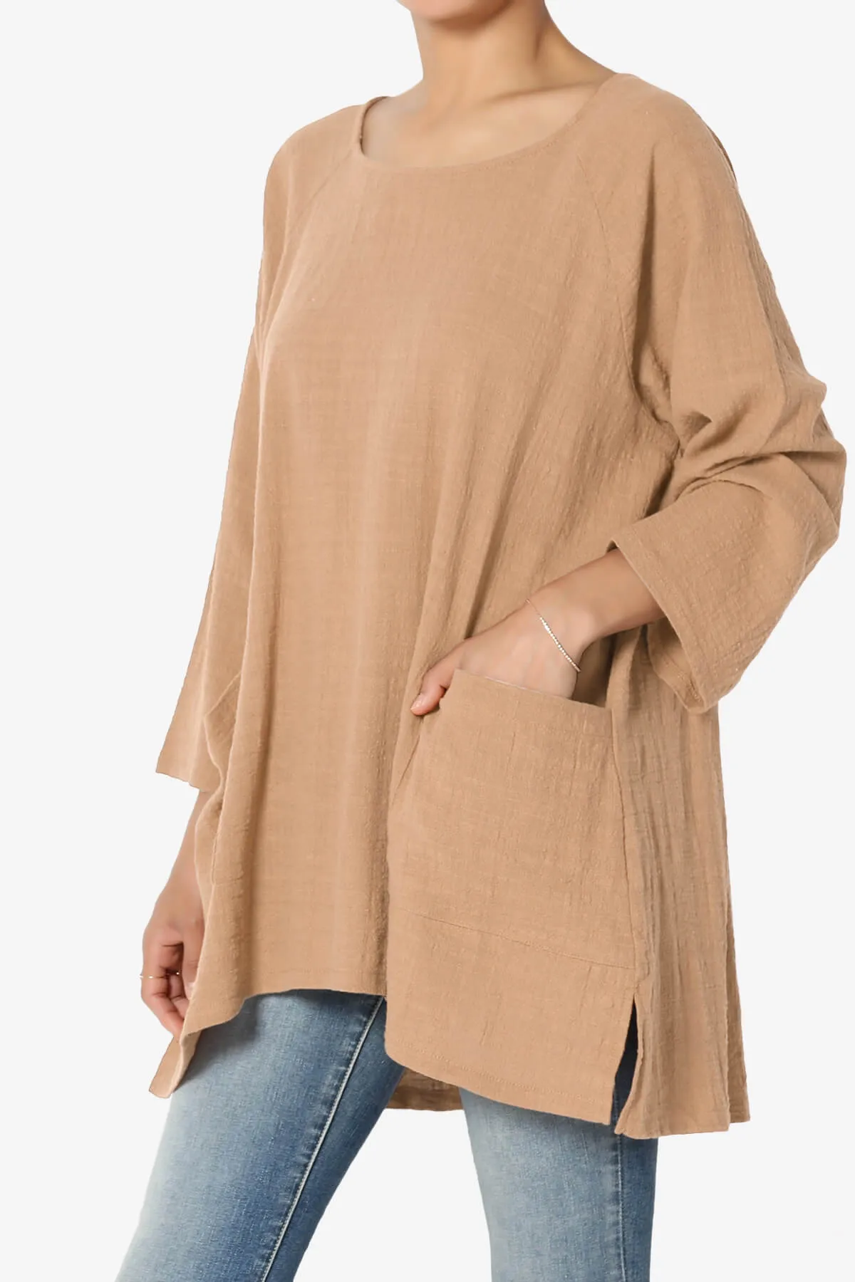 Nesta Gauze Pocket Cover Up Top PLUS
